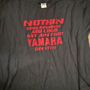 Yamaha Men's Black Tee with Red Print